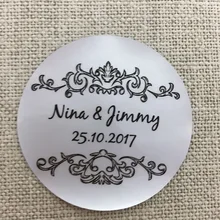 5 см 100 шт Персонализированные матовые пвх наклейки бесплатный дизайн на заказ прозрачный логотип компании приглашение на празднование свадьбы конверт серебряные наклейки