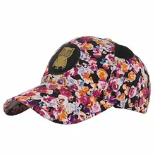 Для женщин Сова с цветочным принтом Бейсбол Кепки Snapback шляпа солнца плоским шляпа унисекс цветочные милые Регулируемый Открытый теннис Шапки шляпы
