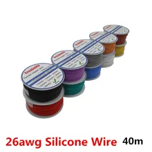 40 м 26 AWG гибкий силиконовый провод RC кабель OD 1,5 мм линия с 10 цветов на выбор с катушкой луженая медная проволока Электрический провод
