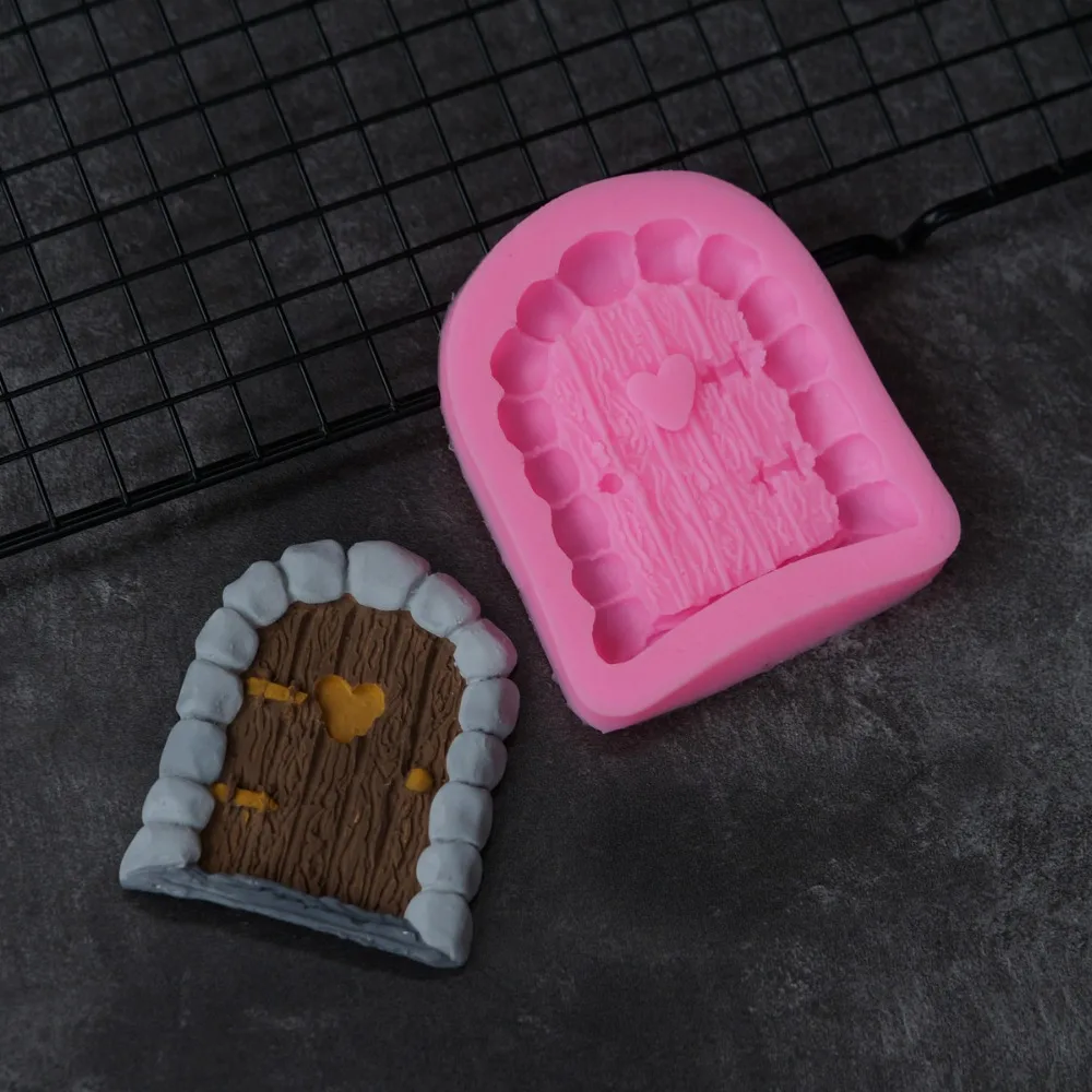 

Stone Wooden Door Shape Silicone Mold Sugarcraft Fondant Cake Decorating Chocolate 3D Cute Lovely Fairy Tails Timber Shape Mould