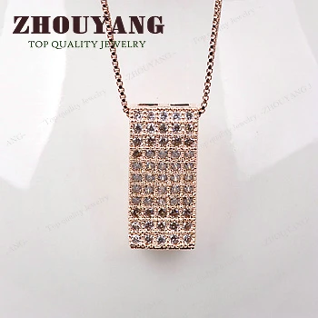 

ZHOUYANG Top Quality ZYN368 Noble Crystal Rose Gold Color Fashion Pendant Jewelry Made with Austria Crystal Wholesale