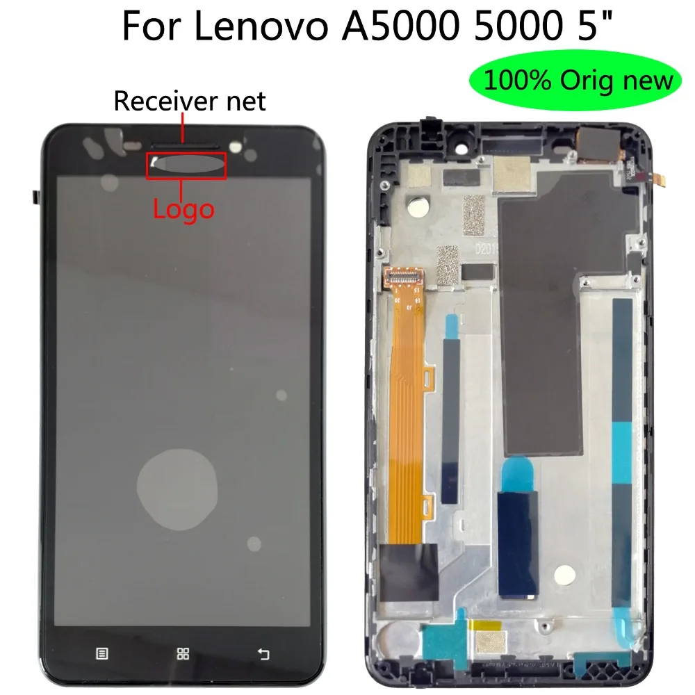 

Shyueda 100% Oig NEW with frame For Lenovo A5000 5000 5" LCD Display Touch Screen Digitizer