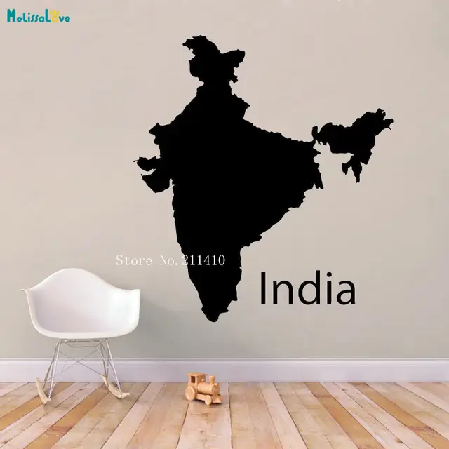 Pegatina De Vinilo Para Pared Con Nombre De Mapa De Silueta Del