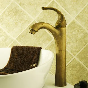 

Free shipping Antique basin sink faucet with top quality bronze bathroom basin faucet of deck mounted basin sink mixer taps