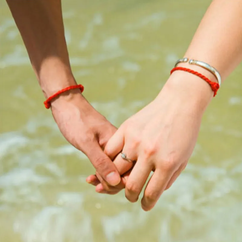 Горячая Распродажа 1 шт модный браслет с красной нитью, красный зеленый браслет ручной работы для женщин и мужчин, ювелирные изделия для влюбленных пар