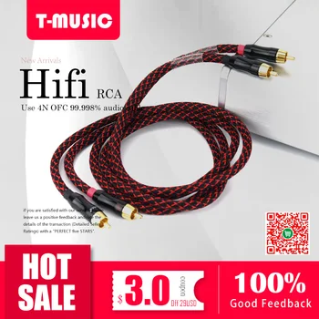 

70%OFF 1 Pair High quality Male to Male 4N OFC RCA Cable HiFi Audio Cable / 0.5M 1M 1.5M