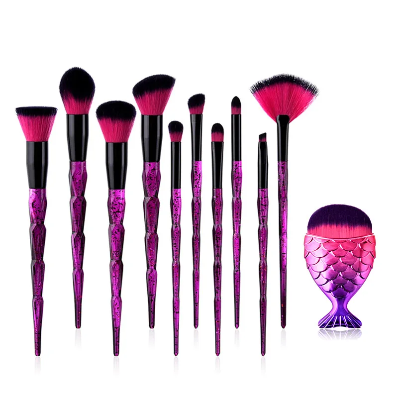 

10pcs Diamond Rainbow Makeup Brush Set Professional Eye Make up Brushes Eyeliner Eyebrow Eyeshadow Brush Set