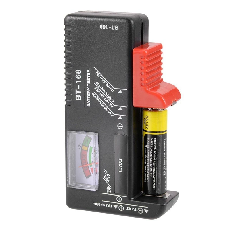 BT168 универсальный тестер для проверки батареи для AA AAA C D 9V 1,5 V кнопочных батарей