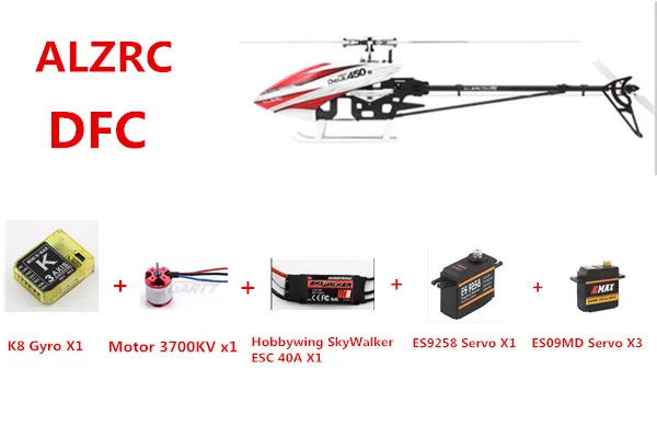 

Upgraded Version ALZRC - Devil 450 Pro V2 SDC/DFC Helicopter Super Combo 50A ECS