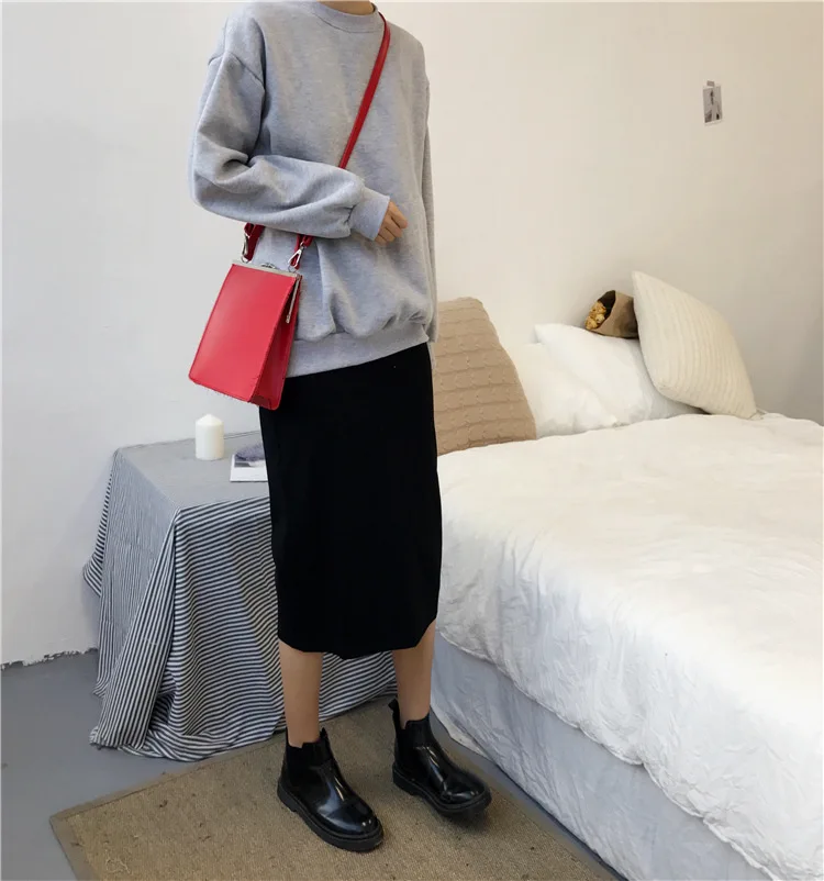 gray Harajuku однотонный Свитшот женский с длинным рукавом Толстовка свободный Женский пуловер, Свитшот Повседневный Спортивный костюм - Цвет: gray