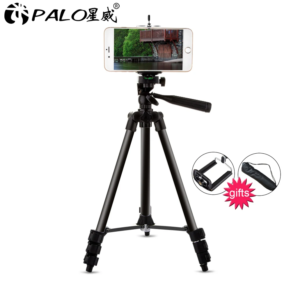 

PALO Portable Tripod For Digital SLR Camera Projector DV Tablet Mobile Holder Clip Stand Camera For Xiaomi For Huawei For iPhone