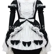 Новое поступление черный хлопок Трубы Готическая Лолита платье