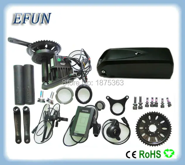 

Free ship high power BAFANG BBSHD 48V 1000W central motor kit with 48V 16.5Ah USB hailong down tube battery with LCD display