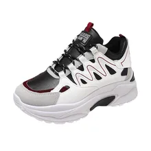 Разноцветная спортивная обувь на толстой подошве для женщин; Уличная обувь; уличные кроссовки из сетчатого материала; крутая дышащая обувь на танкетке; JU12 1