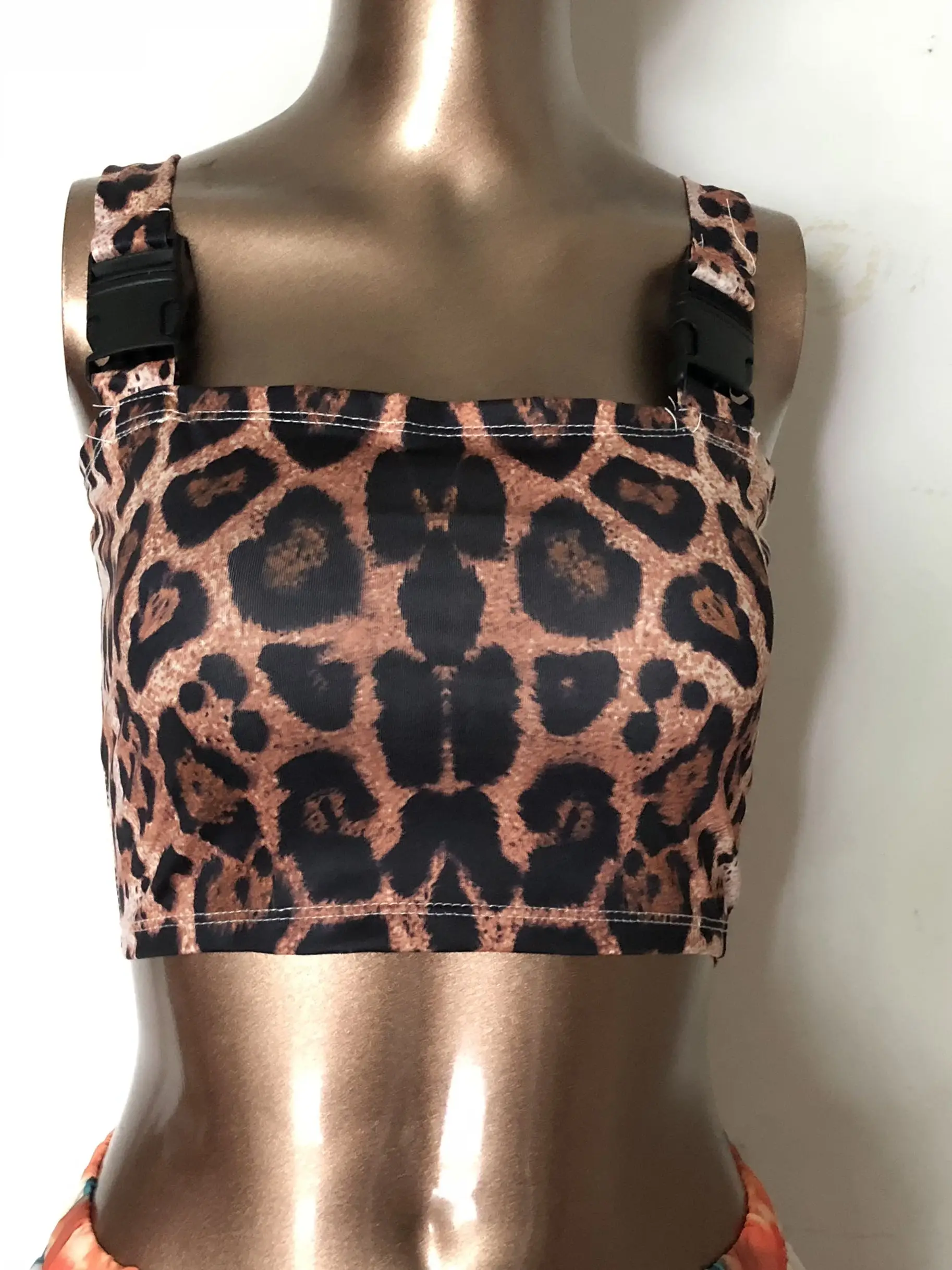 Leopard Сексуальный женский леопардовый укороченный топ без рукавов жилет топы тонкая кофточка Леопардовый змеиный принт майка женские футболки WDC2341 - Цвет: Leopard