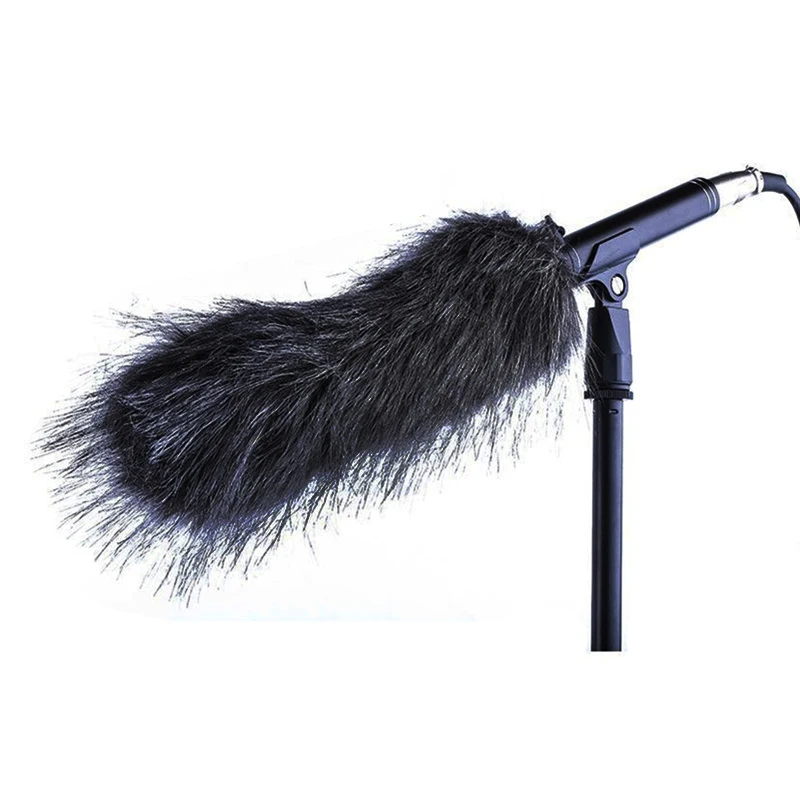 24 см* 5 см черный микрофон лобовое стекло мех ветер муфта для камеры рекордер Rode Shotgun видео микрофон общий внешний вид