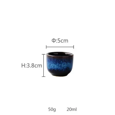 ANTOWALL домашний Саке набор тусклый синий керамический стаканчик для напитков мини винный горшок печь глазурь винный набор - Цвет: wine cup