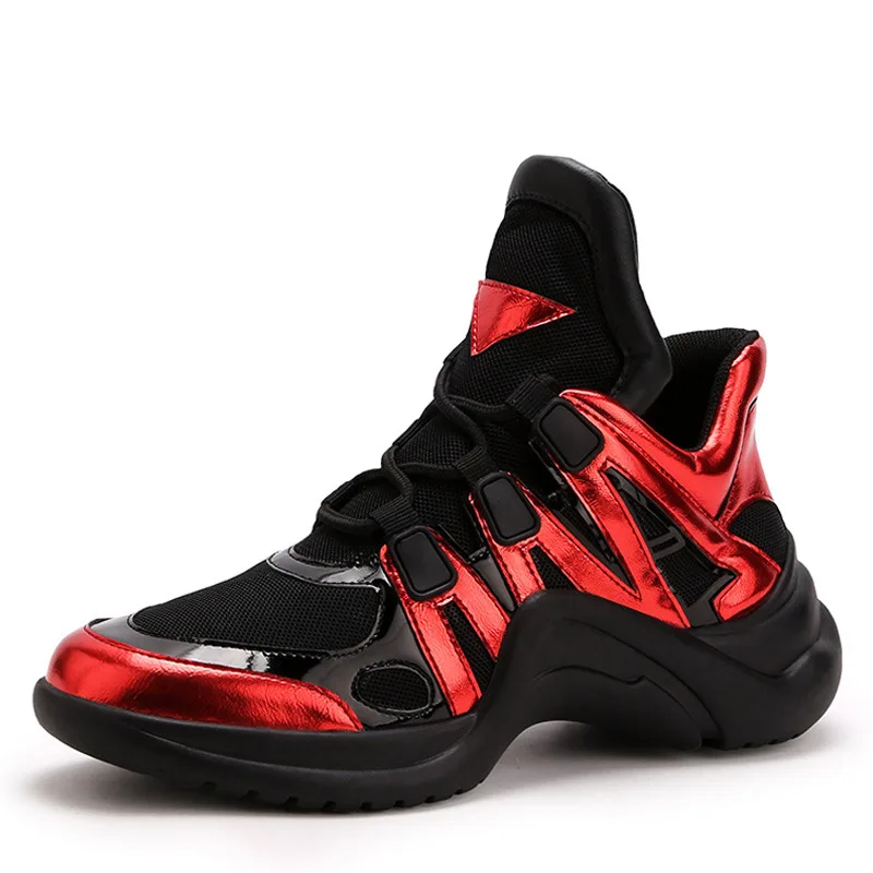 

Luxury brands Fashion Runway Mixed Colors V Design Sole Sneakers Round Toe Leisure tenis Shoes Lace Up Patchwork Dad Shoes