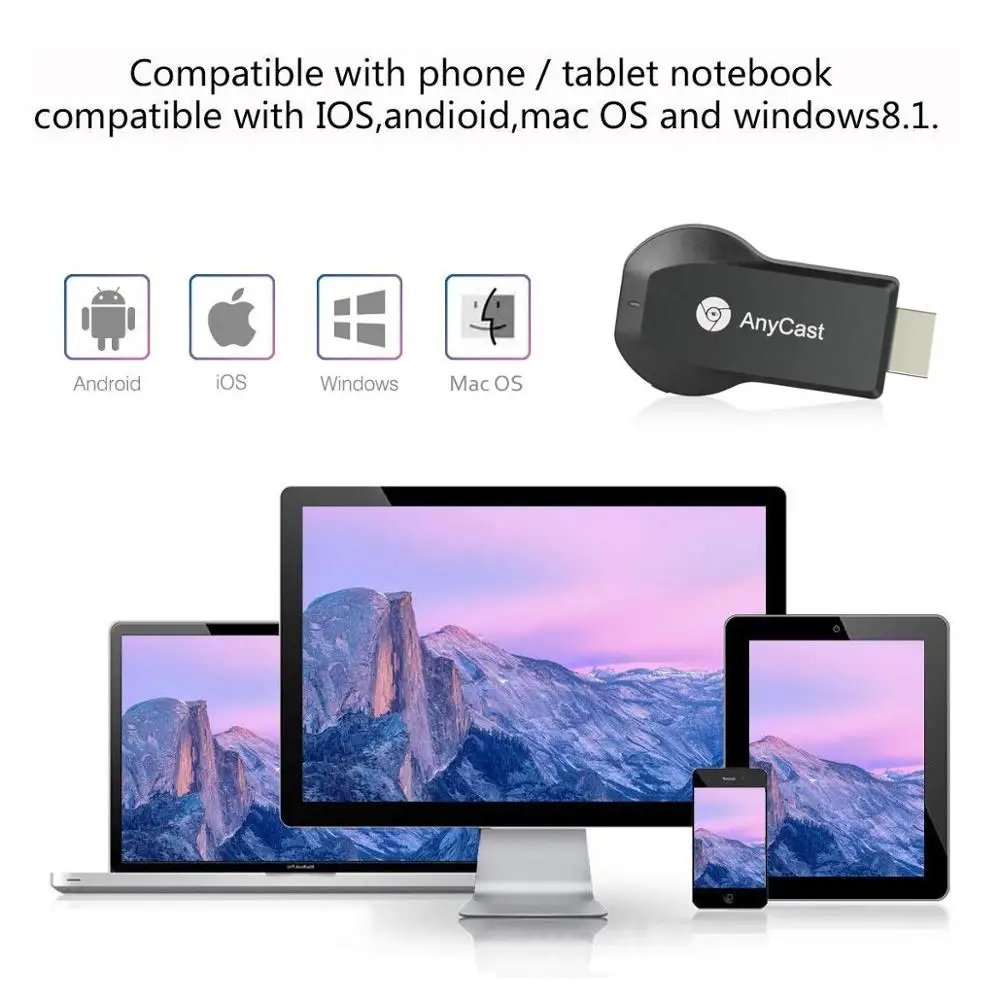 Anycast M2 4K Miracast любой Cast беспроводной DLNA AirPlay HDMI tv Stick Wifi дисплей ключ приемник для IOS Android PC