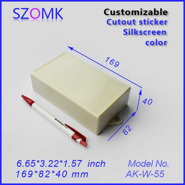 

plastic electronics box pcb enclosure (1 pcs) 169*82*40mm wall mount instrument enclosure szomk control box