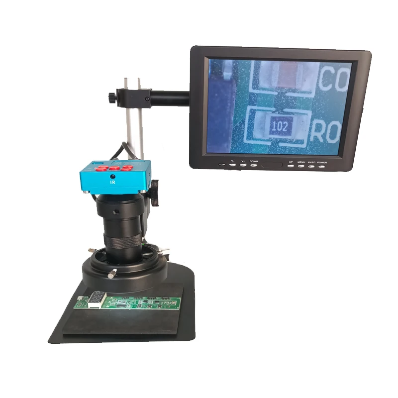 

8X-130X C-Mount lens Magnification Soldering 30MP 2K 1080P HDMI Digital USB Video microscope camera +8" LCD Monitor screen