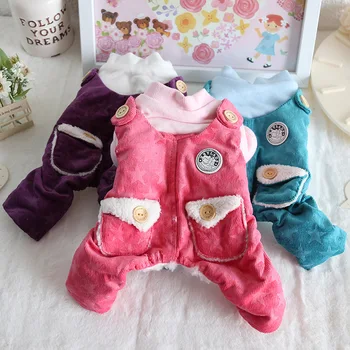 

Cute Pocket Pet Dog Clothes Winter Warm Dog Bathrobe Jumpsuits Dog Pajamas Thick Coats Clothing For Dogs Cat Yorkie Maltese