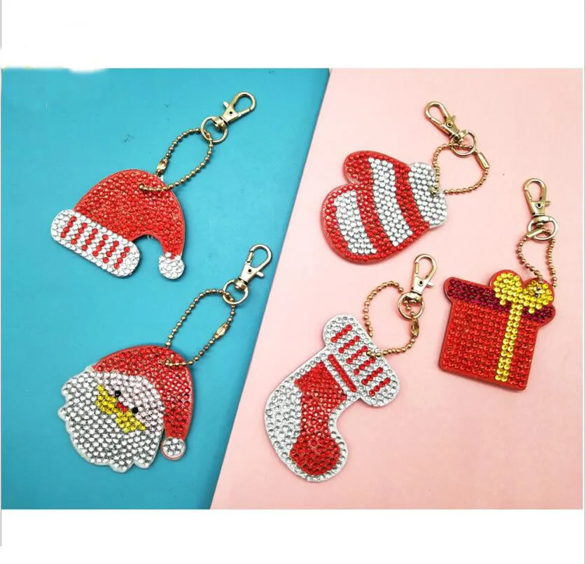 

2019 new DIY Christmas series keychain diamond painting Valentine's Day gift decoration children's handmade