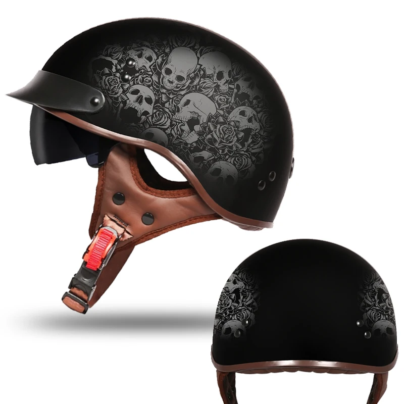 Moto rcycle шлем классический helemet vespa Винтаж Лето Половина шлем jet Ретро capacete шлем moto DOT - Цвет: 9