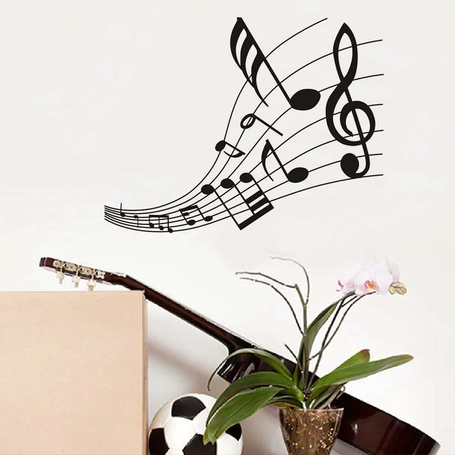 Home Decor Musical Scale Notes Wall Art Mural For Kids Bedroom Vinyl Sticker Removable Wallpaper Adhesive Wall Art Decals Poster (2)
