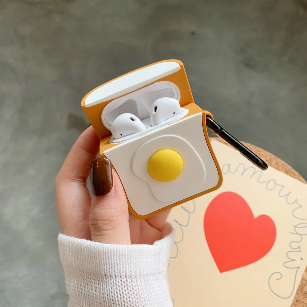 

3D SOFT Silicone cute toast cartoon case for Airpods cute cartoon lovely gift for Apple Airpods2 bluetooth earphone case