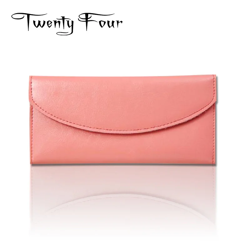

Twenty-four Genuine Leather Woman Organizer Long Wallet With Ultrathin Designer Handy Clutch Female Phone Money Clip Card Purse
