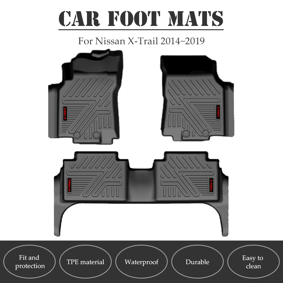 Atreus 1 комплект TPE автомобильный коврик для ног для Nissan X-Trail Стайлинг водонепроницаемый ковер аксессуары