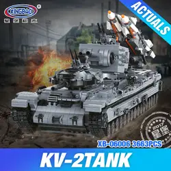 Xingbao 06006 блок 3663 шт. Творческий Moc Военное Дело серии KV-2 Танк Набор Дети учебного Блоки кирпичи Игрушки