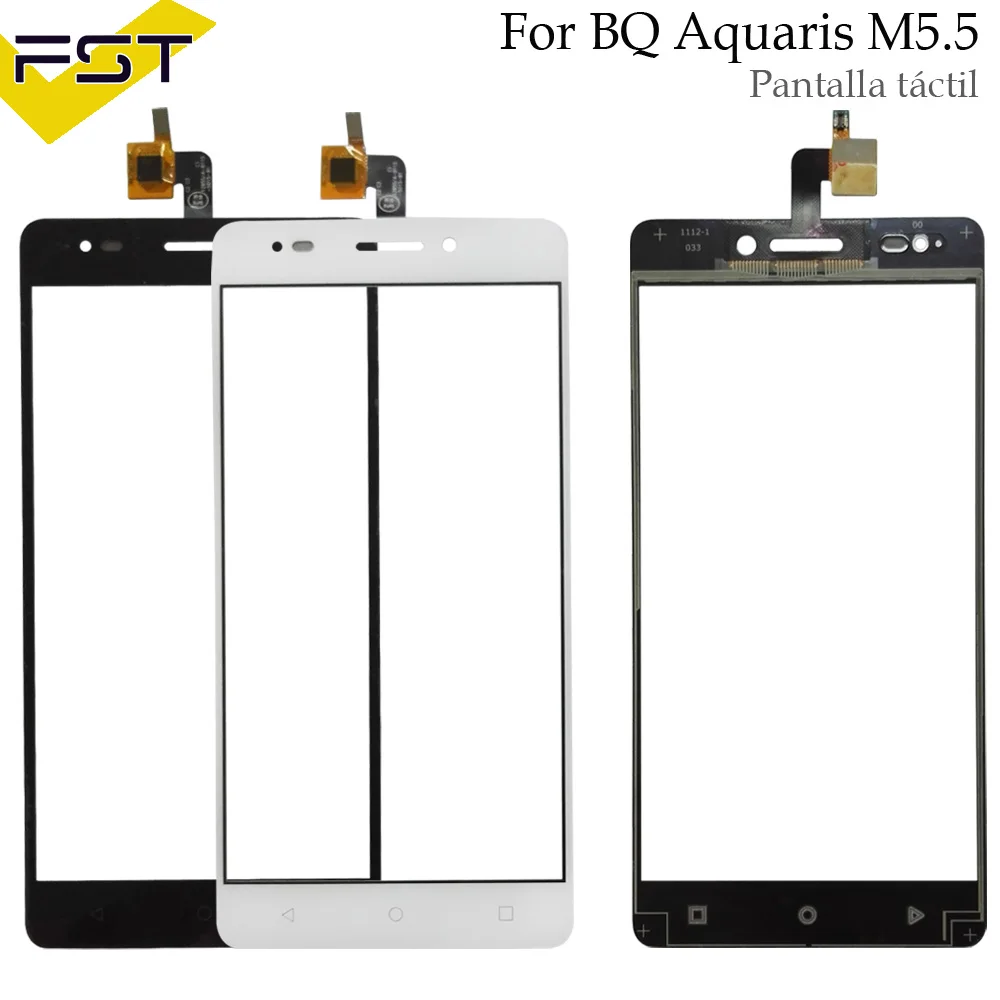 Черный/белый для BQ Aquaris M5.5 сенсорный экран дигитайзер стеклянная сенсорная