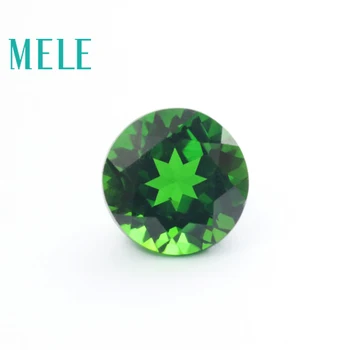 

High quality natural chrome diopside gem for jewelry making,6mm round cut 1.2ct loose gemstones DIY jewelry stone
