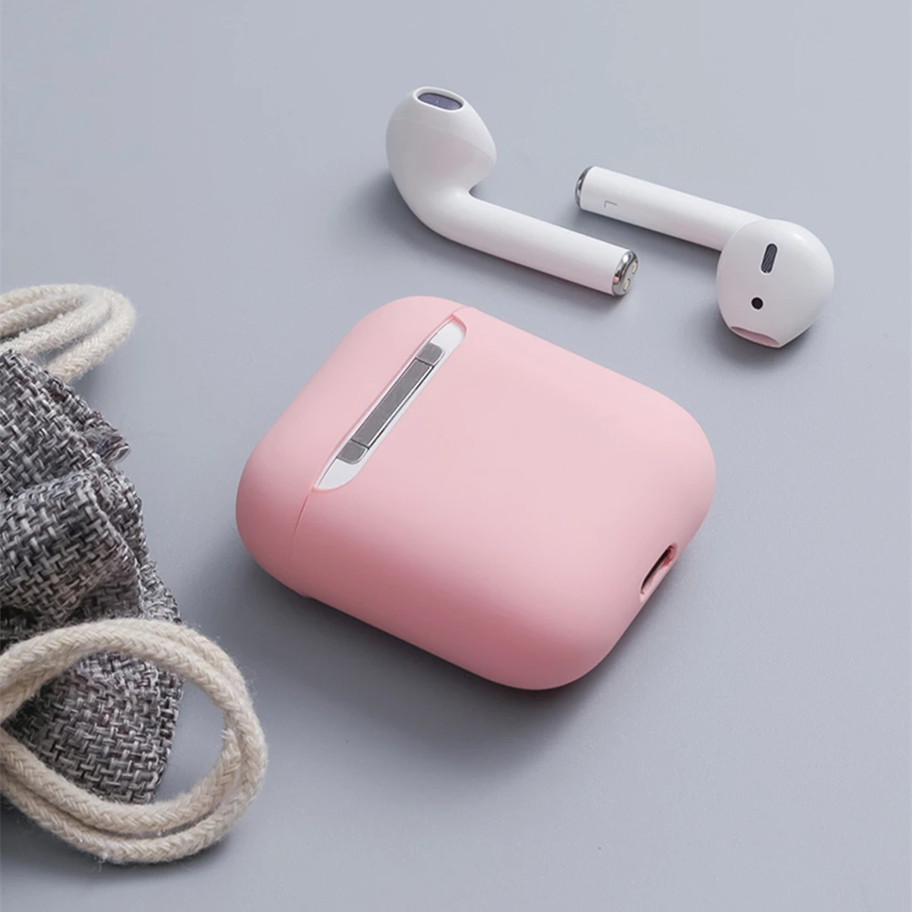 Original Liquid Silicone Earphone Covers For Apple AirPods 1 2 Accessories Cases Wireless Bluetooth Air Pods Protection Earpods