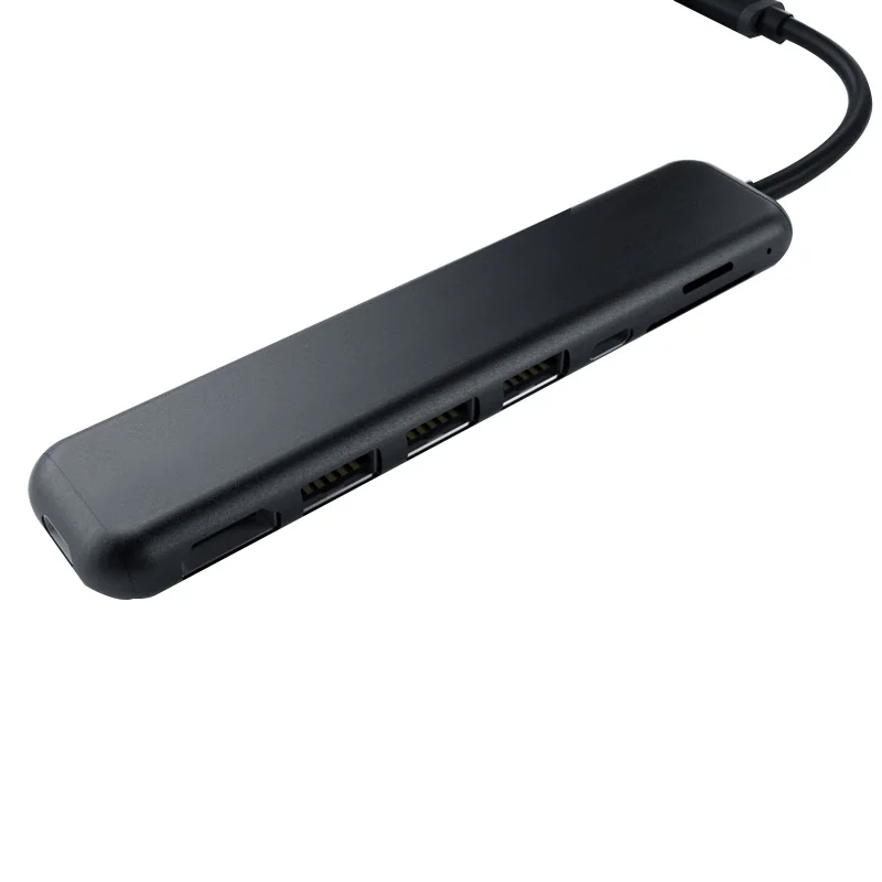 Black Портативный 8 в 1 type-C Usb 3,0 алюминиевый сплав концентратор адаптер с 4K Hd Hdmi порт Pd быстрое зарядное устройство Sd/Tf кард-ридер для ноутбука Ma - Цвет: Black