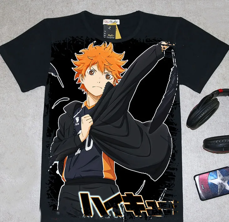 Лето футболка haikyuu Футболка Горячая Аниме Karasuno средней школы косплэй карнавальные костюмы Haikyuu - Цвет: A