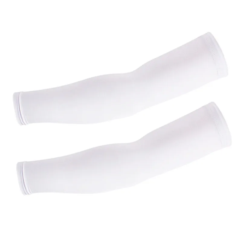 Arm Sleeves Marble Pattern Mens Sun UV Protection Sleeves Arm Warmers Cool Long Set Covers White