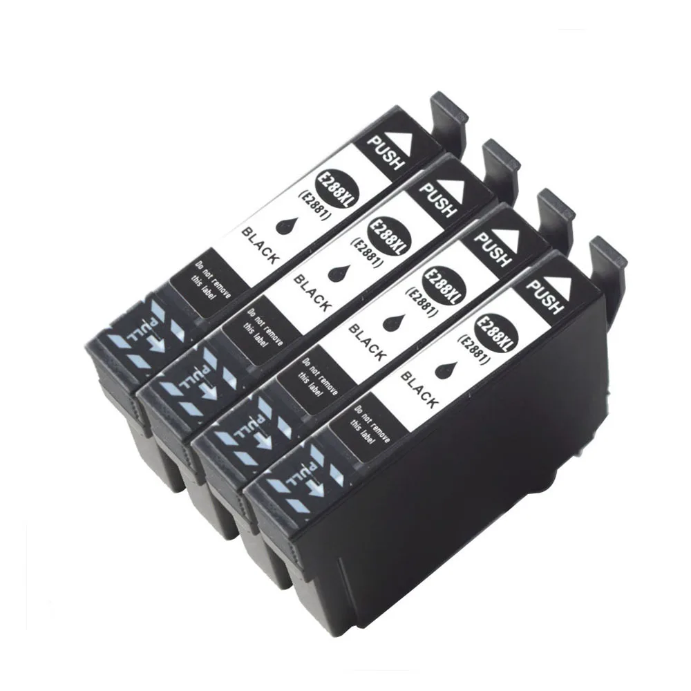 4 Black Replacement for Epson 288XL Ink Cartridge Used in Epson