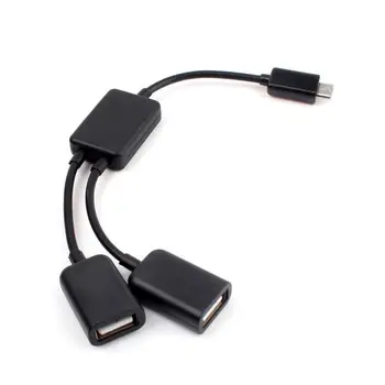 

Hot Sale Dual Port Hub Micro USB Host OTG Adapter Cable for Galaxy S5 S4 S3 &Table #67731