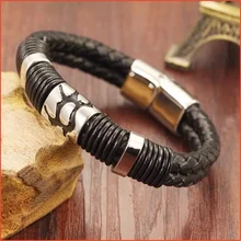 Mens Pulseras de Cuero Punky, Hombres Pulsera de la Pulsera de cuero, Pulseras y Brazaletes de Estilo único Sol, Braclet Hombres Pulseras Hombre