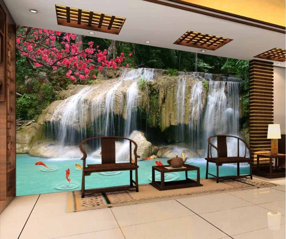 Air Terjun Pemandangan 3d Ruang Wallpaper Landscape 3d