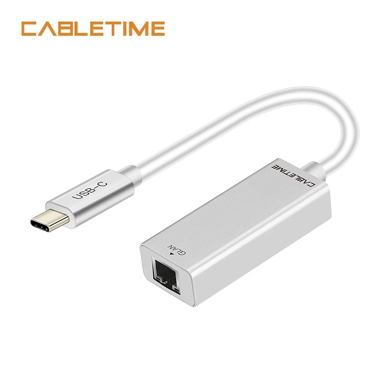 

Cabletime USB C Ethernet Adapter USB typeC to RJ45 LanNetwork Card USB C 3.1 Type c Hub for Samsung Galaxy S9/S8/Note9 Mac N133