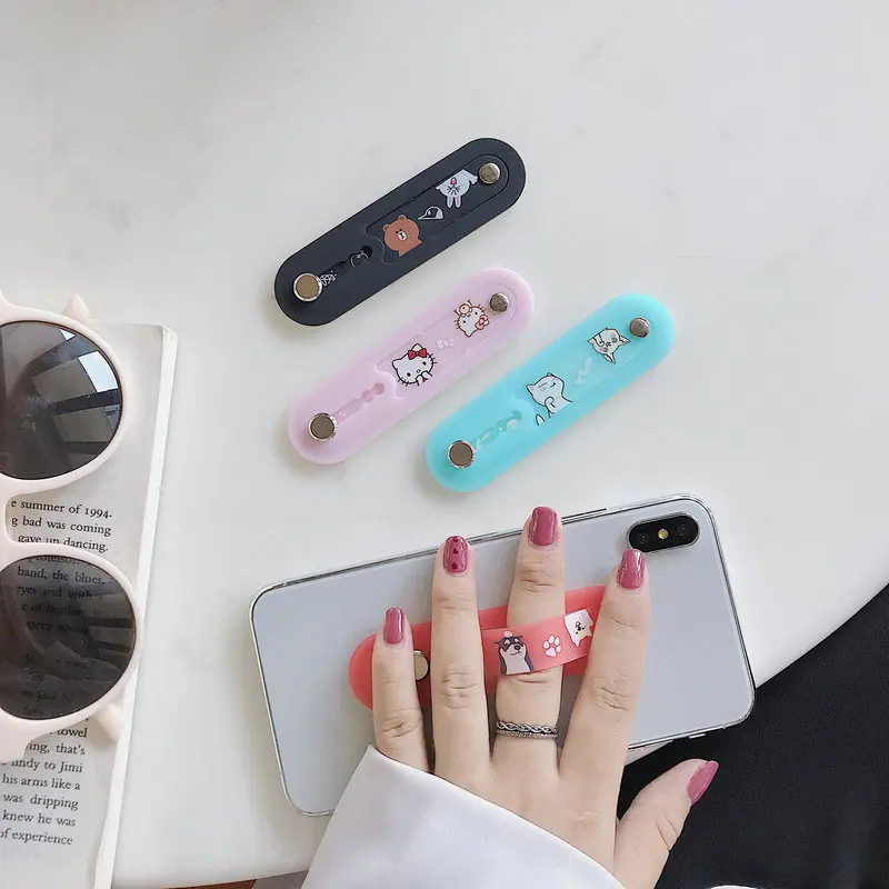

Universal socket phone Stand bracket Expanding Stand stretch grip phone Holder Finger Cute cartoon stand for iphone 6S 7 8 X XS