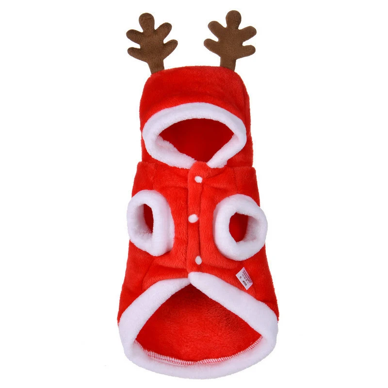 

Pet Christmas Decoration Soft Dog Clothes Winter Autumn Warm Coat High-grade Hoodie Christmas Clothing For Small Dogs