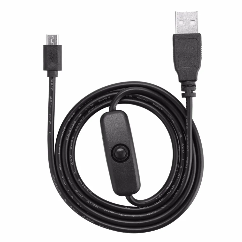 

Micro USB Cable Power Charging Cable With ON/OFF Switch For Raspberry Pi 3/2/B/B+/A