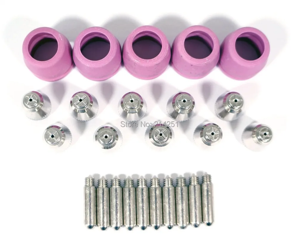 Rstar Sg-55 Ag-60 wed-60p Plasma Cutter Torch Consumables Kit Tips 40 / 50 / 60 Amp 25pcs