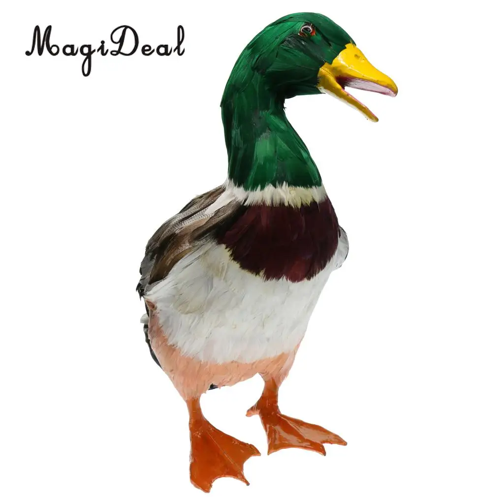 MagiDeal Various Realistic Duck Ornament Figure Outdoor Home Garden Water Pond Decoration DIY Vivid Artificial Feather Craft