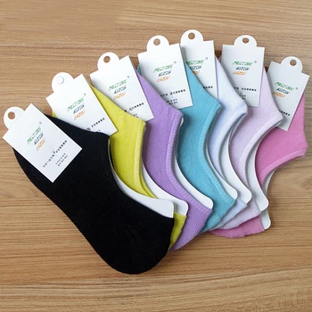 

Cotton Boat Socks Women Silica Gel Non-slipInvisible Solid Candy Colors Summer Spring Thin Shallow Mouth Sock Slippers Meias Hot